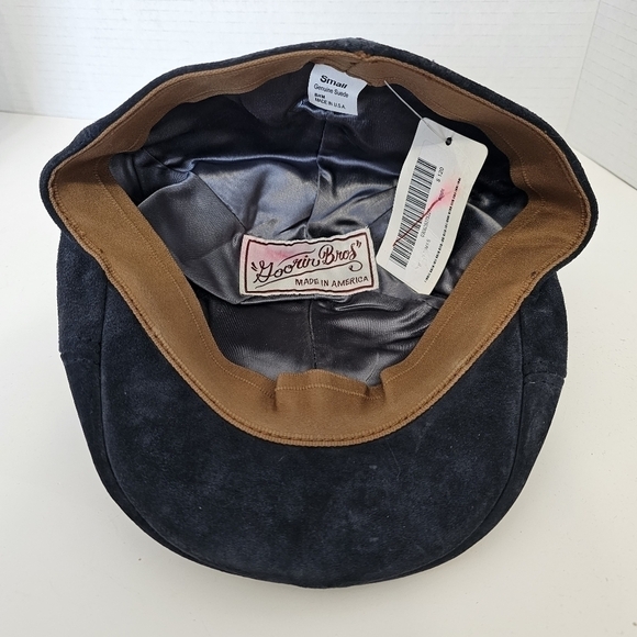 Goorin Bros Navy Blue Genuine Suede Flat Cap - Picture 2 of 8